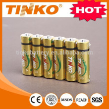 PILA alcalina de TINKO Gloden 6pcs/shrink